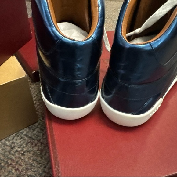 NIB $700 Bally Men Eticon Leather High-Top Sneakers Blue 10.5 US - Picture 7 of 9